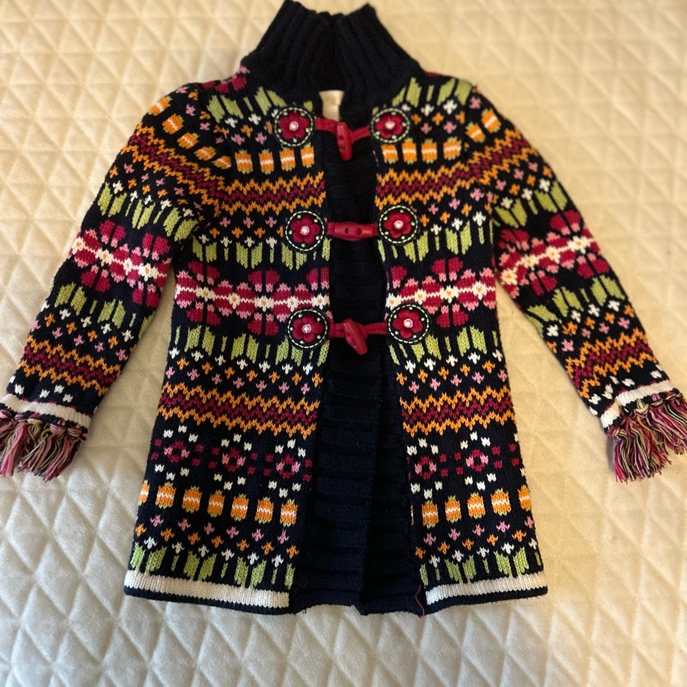 🎀 Colorful Patterned Kids Sweater Jacket